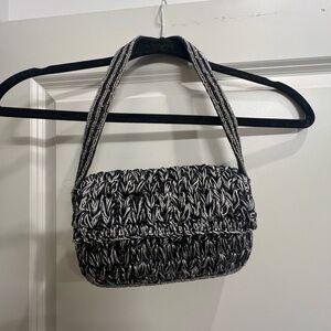 Black and Gray Woven Women's Bag